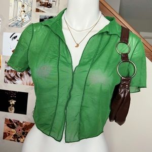 Sheer green cropped top
